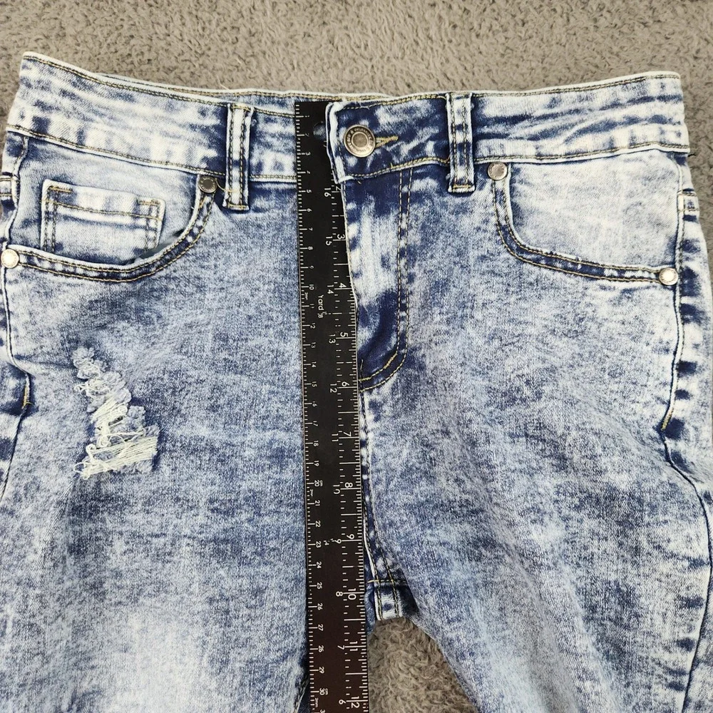 Celebrity‎ Ace Womens Flare Leg High Waisted Jeans Junior's 5/27 Blue Distressed